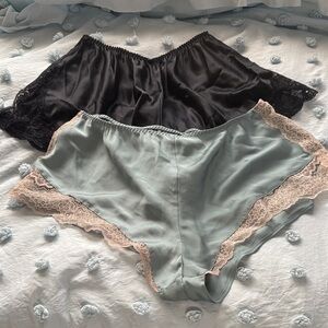 Victoria's Secret Black and Mint Lace Panties